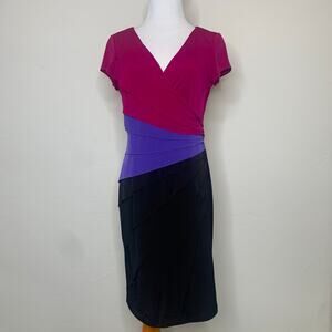 London Style Collection Bodycon Dress Colorblock Sz 8